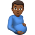 🫃🏾 pregnant man: medium-dark skin tone display on Apple